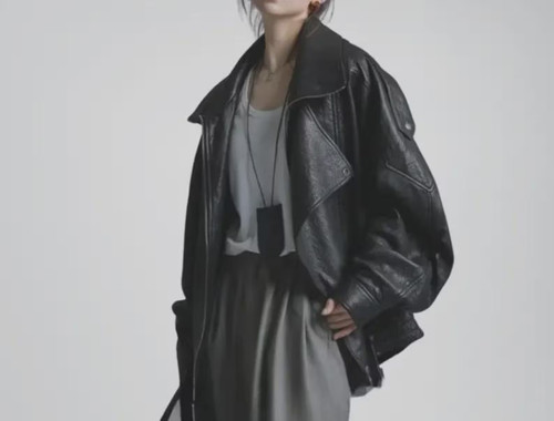 Ladies oversized leather - ladies,