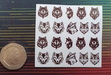 Cute, Pretty, Wolf, Wolves, Dog, Head, Face, Silhouette, Nail Art Water Decals