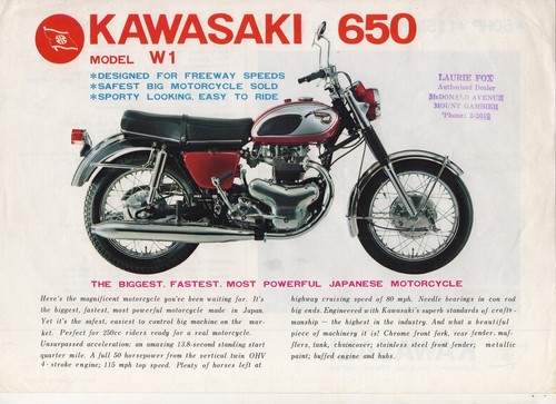 Kawasaki 650 model - w1, samurai