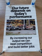 Vintage 1973 Formula 1 Original Advertising Poster Better Work Jobs Printed USA
