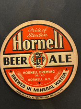 Hornell Beer Ale beer coaster. 1930's-1940's. New York.
