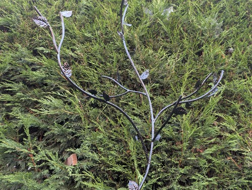Handcrafted steel bird feeder - steel,