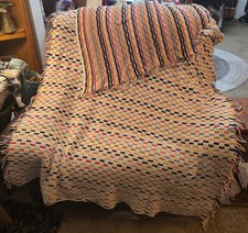 Hand Crocheted Afghan Rainbow