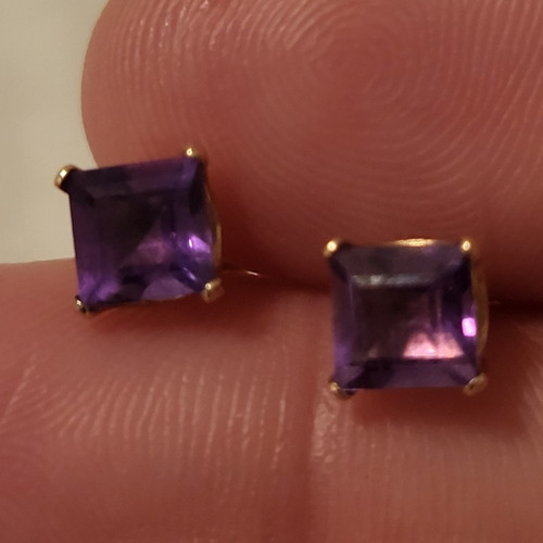10k yellow gold purple square - 10k,