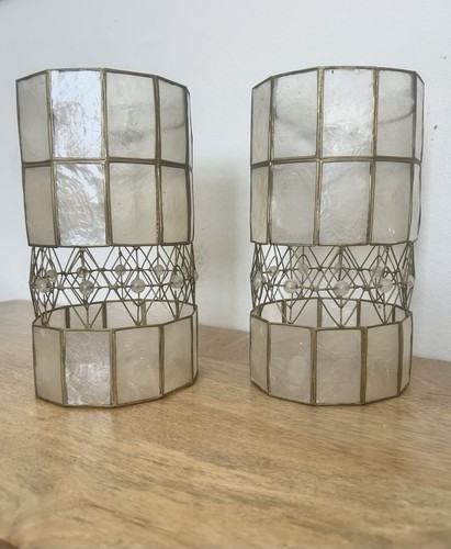 Vintage capiz shell brass - vintage,