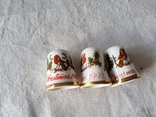 Caverswall Christmas Thimbles X 3