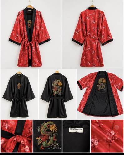 Vintage kimono size black - l,