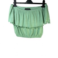 Womens Crop Top Green Off