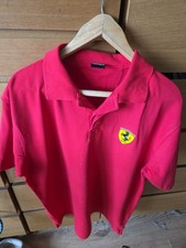 Red Ferrari Official Shield Logo T-Shirt – XL, featuring a clean design