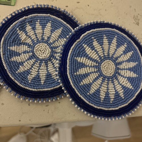 Set white and blue bead - blue,