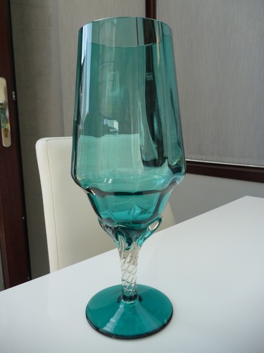 Empoli glass stem vase teal - stem,