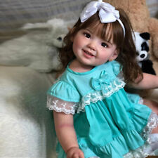 28" Realistic Reborn Doll Cammi Smiling Toddler Girl Rooted Hair Handmade Gift
