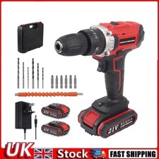 2A Cordless Combi Hammer Impact Drill Driver Electric Screwdriver 2 Battery Set
