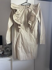 Cream H&M Trend Ruffle Dress