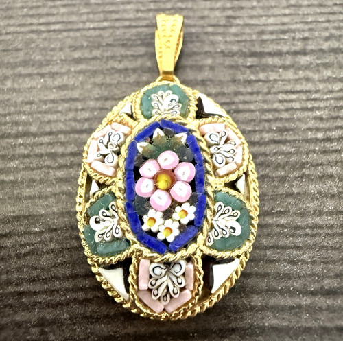 Italian micro mosaic pendant - mosaic,