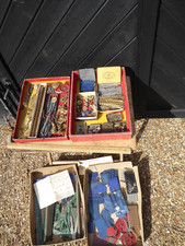 Large Quantity of Pre-War Meccano -2 tier red box /Brass wheels /Clockwork motor