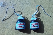 ??Gift 925 Sterling Silver Hooks, Nutella Earrings & Free Gift Bag BN??