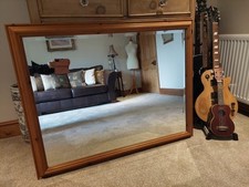 Extra Large Bevelled Mirror in Solid Pine Frame 45" by 35"