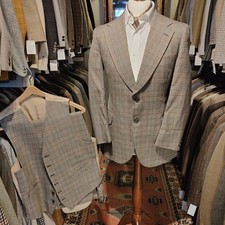 Vintage Mens 40s 34W DAKS Tweed 3 Piece Suit Jacket Trousers Waistcoat  Check