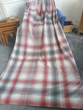 Red Grey Tartan Curtains Checked Thermal Fleece Lined Warm Cosy NEXT 89 x 90"
