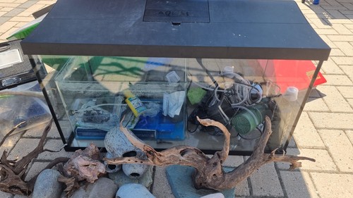 105l fish tank with - fish, heater