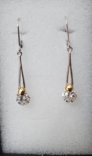Sterling silver cubic zirconia - silver,