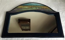 French Hand Decorated Wood Framed Wall Mirror.