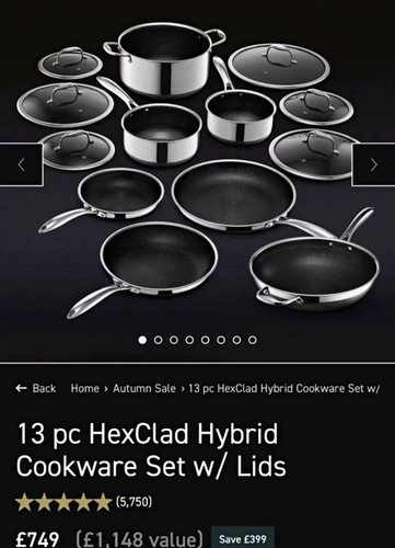 Hexclad hybrid cookware - 13,