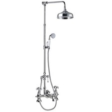 Traditional Chrome Deck Mounted Bath Shower Mixer & Rigid Riser Kit