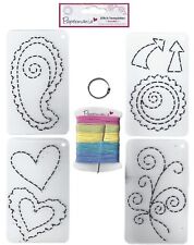4x PAPERMANIA Reusable STITCH TEMPLATE Doodles SEWING Embellishment Set