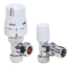 Thermostatic Radiator Valve Angled TRV & Lockshield 15mm TRV15