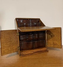 Antique Oak Wooden Miniature Apprentice Piece Bureau