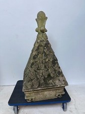 Reclaimed Antique Limestone Hand Carved Stone Final Capital Pillar Head Pier Cap