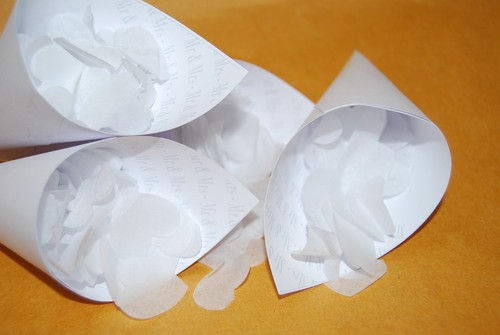 Confetti cones can - -, used