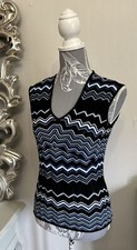 LOFT Chevron Tank Top Fine Knit V Neck Size S Vest Tank Smart Casual Work Party