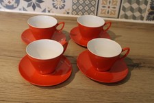 Gaydon Melmex Melamine Orange x4 Cups And Saucers Camping Caravan Retro