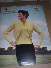 Vintage Marriner's 3 ply Knitting Pattern 169 Ladies Twin Set 32-40" 