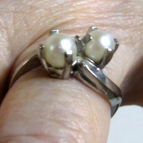 Vintage 10k white gold double - vintage,