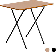 Harbour Housewares 80Cm Wooden Folding Computer Desk - Black Frame, Wood Effect 