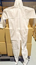 Disposable coverall with elasticated hood,Protective Suit,White, Size XL
