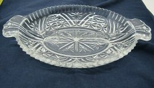 Vintage Pressed Glass Divided Relish Dish 10" x 6.5" Servingware Kitchen 