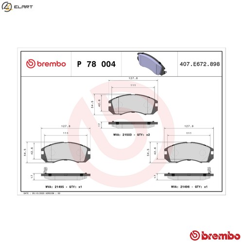 Brake pad set disc - p, 78