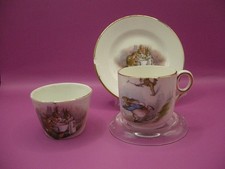 GRIMWADES BEATRIX POTTER PETER RABBIT SUGAR BOWL/ PLATE/ AND CUP c 1920's.