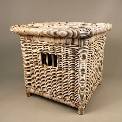 Antique square trunk basket - square,