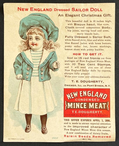Vintage 1896 new england mince - vintage,