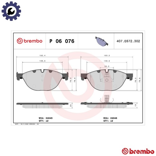 Brake pad set disc - brake, p