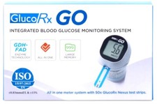 GlucoRx Go Blood Glucose Meter with 50 Free GlucoRx Nexus Test Strips