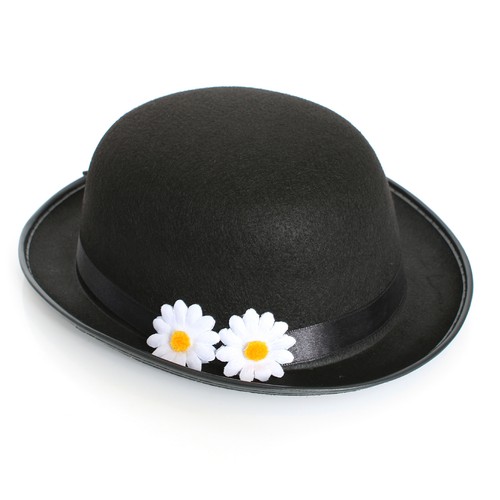 Black bowler hat - hat, daisys