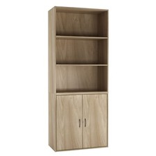 Wide 3 Tier Book Shelf Deep Bookcase Storage Cabinet Dining Living Room Display