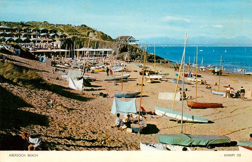 Abersoch beach postcard - beach,